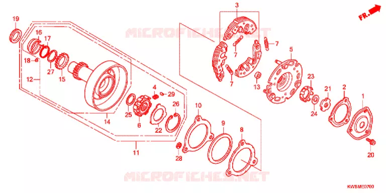 EMBRAYAGE UNIDIRECTIONNEL Honda MOTO 110 WAVE 2016  AFP110CSFG
