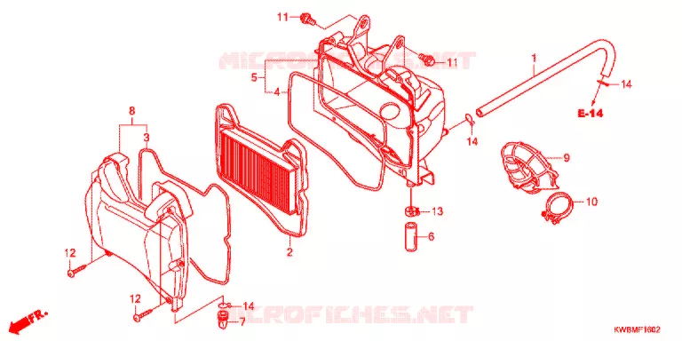 FILTRE A AIR (AFP110CSF/AFP110CRF) Honda MOTO 110 WAVE 2016  AFP110CSFG
