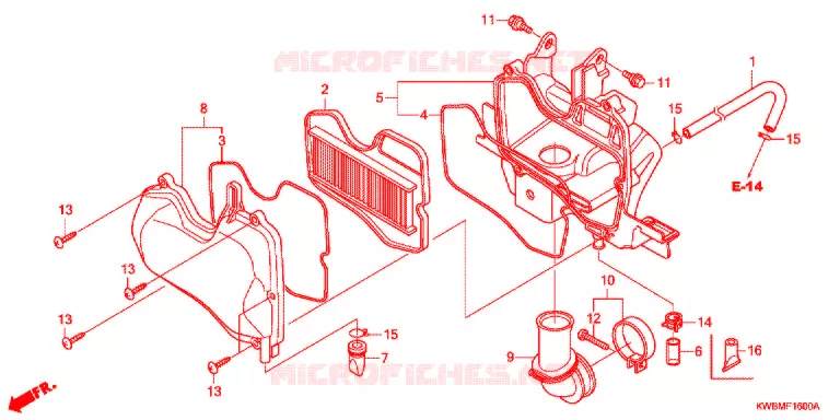 FILTRE A AIR (AFP110MCS/AFP110MCR/AFP110KCS) Honda MOTO 110 WAVE 2016  AFP110MCRE