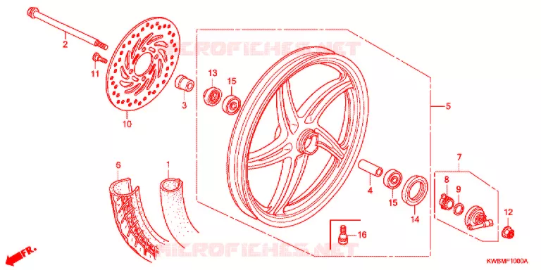 ROUE AVANT Honda MOTO 110 WAVE 2017  AFP110MCRE