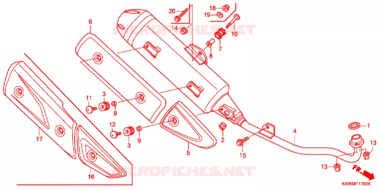 SILENCIEUX D'ECHAPPEMENT (AFP110MCS/AFP110MCR/AFP110KCS) Honda MOTO 110 WAVE 2015  AFP110MCRE