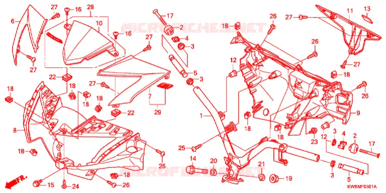 GUIDON (2) Honda MOTO 110 WAVE 2013  AFP110MCRE