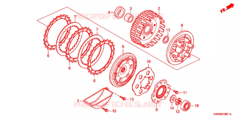EMBRAYAGE  Honda MOTO 110 WAVE 2011  AFP110MCSB
