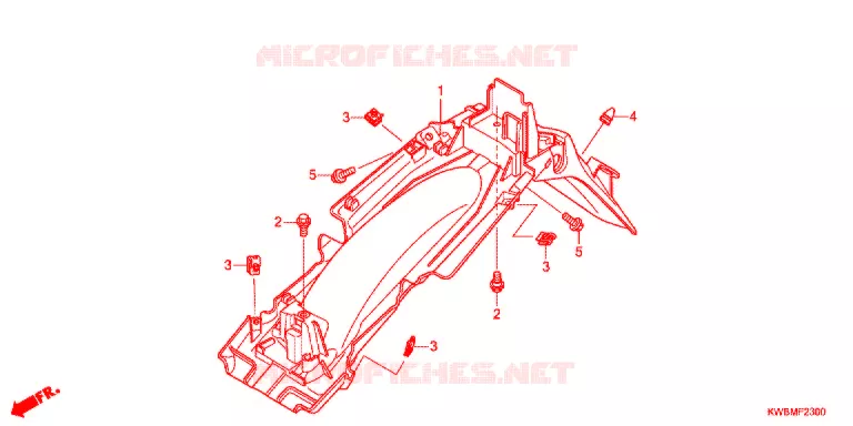 GARDE-BOUE ARRIERE (AFP110MCSB/C/D/AFP110KCSB) Honda MOTO 110 WAVE 2013  AFP110MCSB