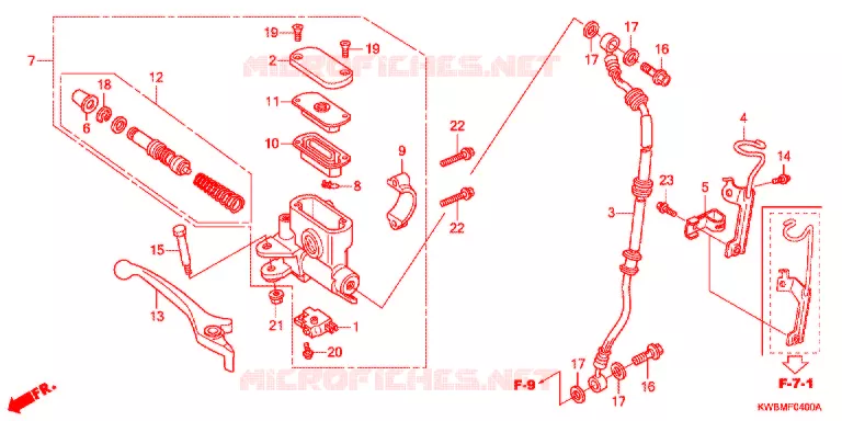 MAITRE CYLINDRE DE FREIN AVANT Honda MOTO 110 WAVE 2012  AFP110MCSB