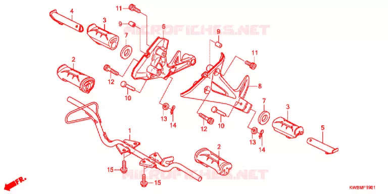 REPOSE PIED (2) Honda MOTO 110 WAVE 2013  AFP110MCSE