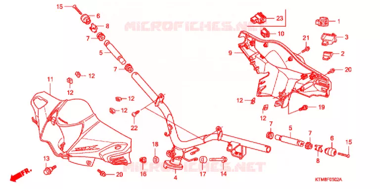 GUIDON - CARENAGE (3) Honda MOTO 125 WAVE 2010  AFP125MCSA