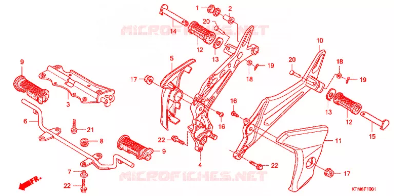 REPOSE PIED (2) Honda MOTO 125 WAVE 2012  AFP125MCSA