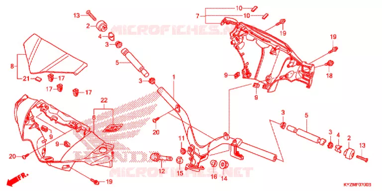 GUIDON - CARENAGE Honda MOTO 125 FUTURE 2012  AFS125MCSD