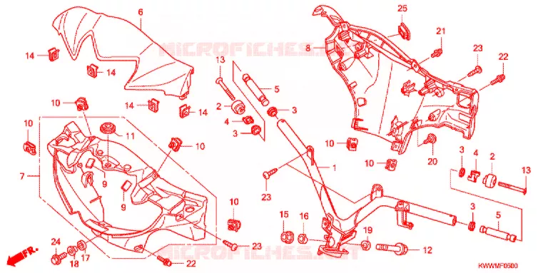 GUIDON - CARENAGE Honda MOTO 110 WAVE 2010  AFX110CSA