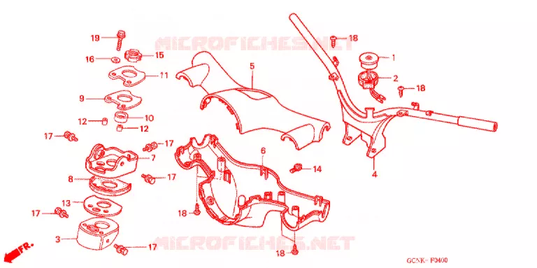 GUIDON - CARENAGE Honda SCOOTER 50 C50 2002  C50L2