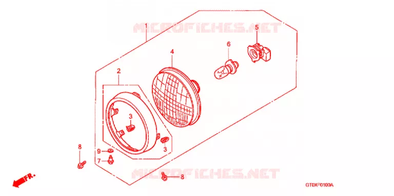 PHARE (D) Honda MOTO 90 CUB 2001  C90D1