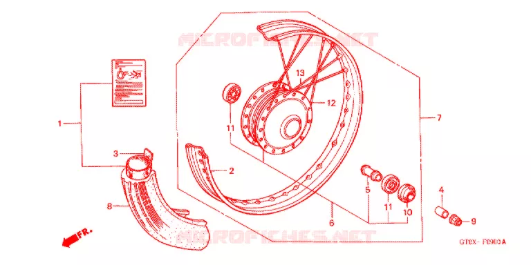 ROUE AVANT Honda MOTO 90 CUB 2003  C90D2