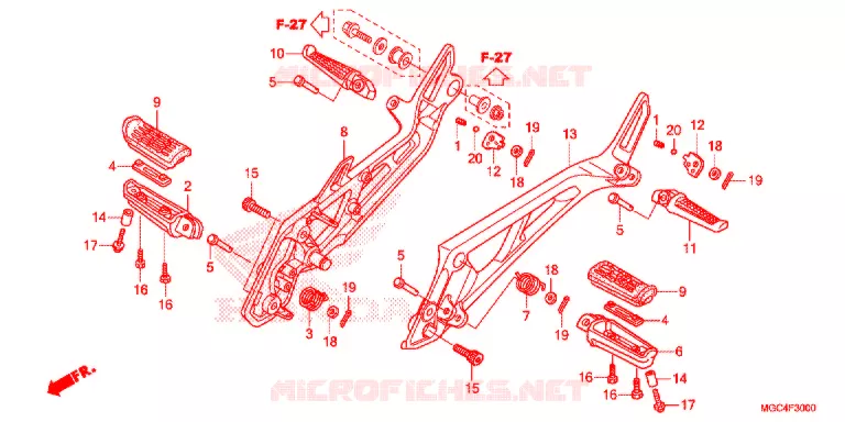 REPOSE PIED Honda MOTO 1100 CB 2013  CB1100AD