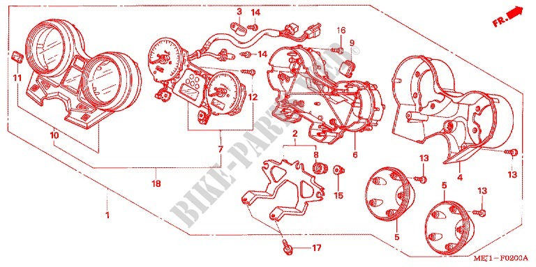 COMPTEUR (CB1300/A/F/F1) pour Honda CB 1300 SUPER FOUR 2003