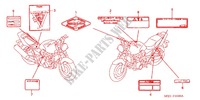 ETIQUETTE DE PRECAUTIONS (CB1300/A/F/F1) pour Honda CB 1300 SUPER FOUR TYPE 2 2004