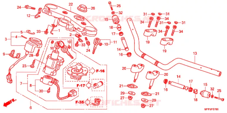 GUIDON - TE DE FOURCHE Honda MOTO 1300 CB 2014  CB1300SADE