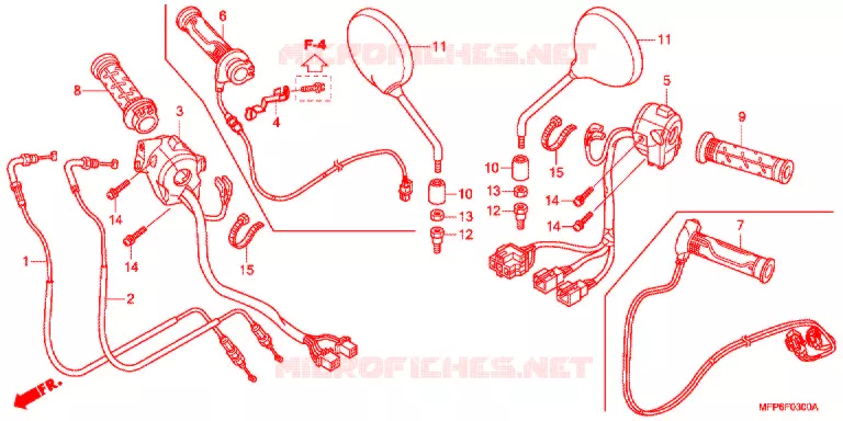 COMMODO - LEVIER - CABLE Honda MOTO 1300 CB 2015  CB1300ADE