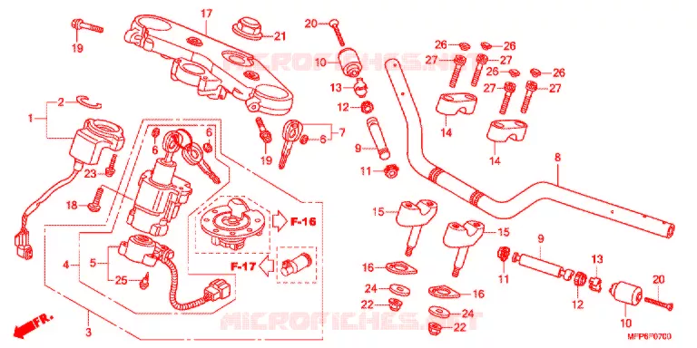 GUIDON - TE DE FOURCHE Honda MOTO 1300 CB 2015  CB1300ADE
