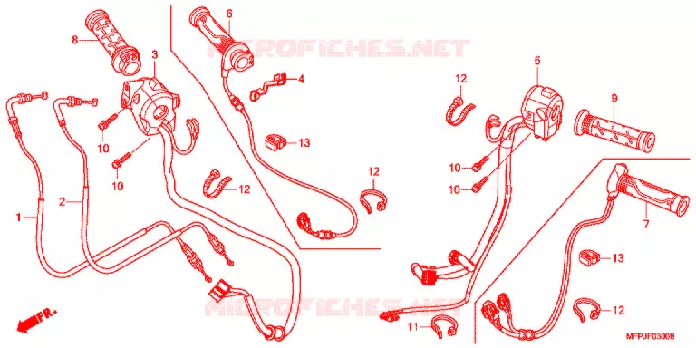 COMMODO - LEVIER - CABLE Honda MOTO 1300 CB 2016  CB1300SADG