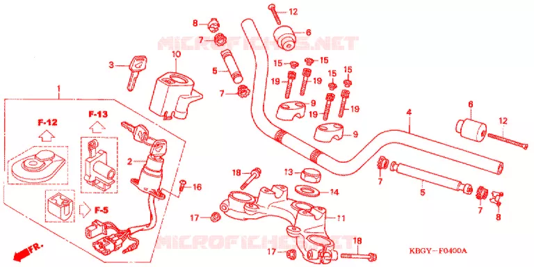GUIDON Honda MOTO 250 CB 2002  CB2502