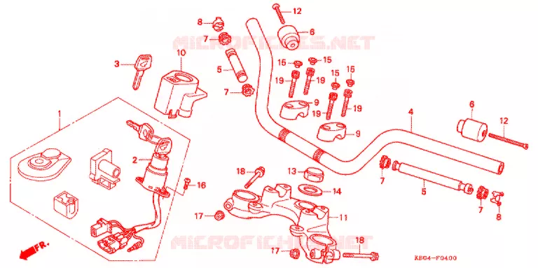 GUIDON Honda MOTO 250 CB 1993  CB250P_A
