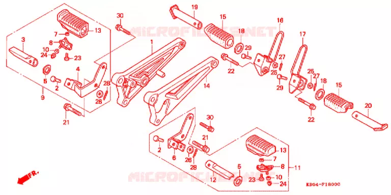 REPOSE PIED Honda MOTO 250 CB 1995  CB250S_A