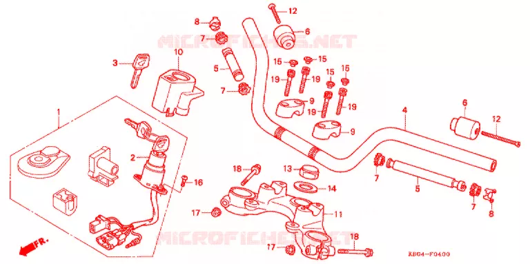 GUIDON Honda MOTO 250 CB 1996  CB250T_A