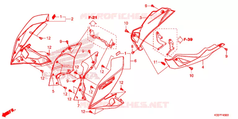 OUIES DE RADIATEUR - SABOT Honda MOTO 300 CBR 2015  CB300PAF
