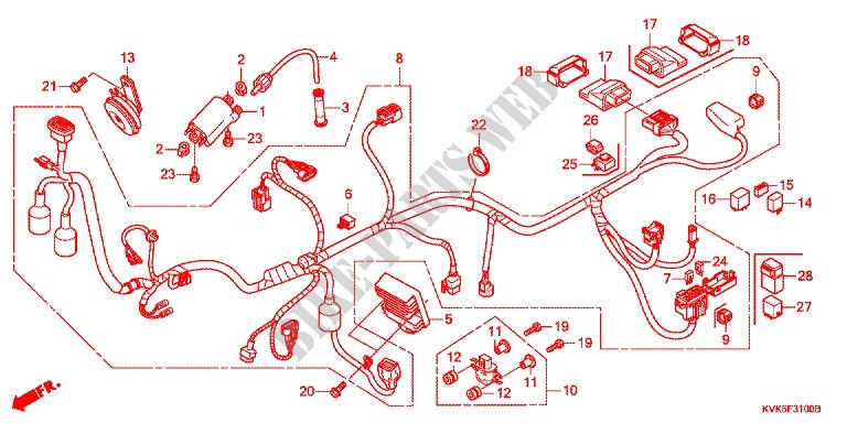 FAISCEAU DES FILS (CB300R) pour Honda CB 300 R 2009