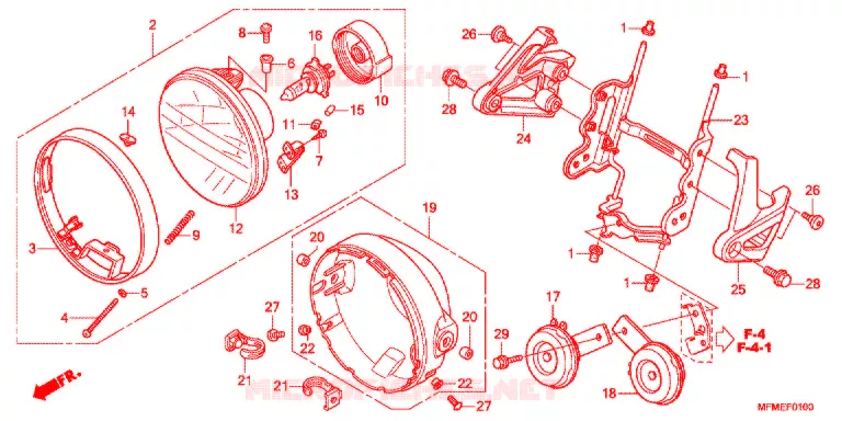PHARE Honda MOTO 400 CB 2012  CB400AC