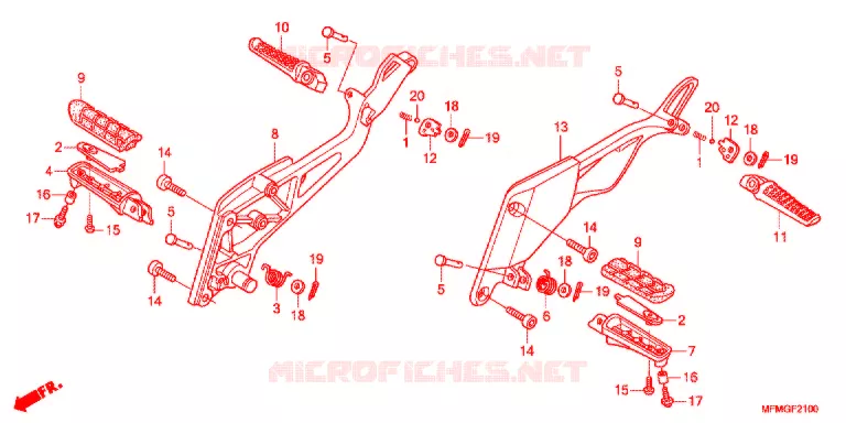 REPOSE PIED Honda MOTO 400 CB 2016  CB400AG