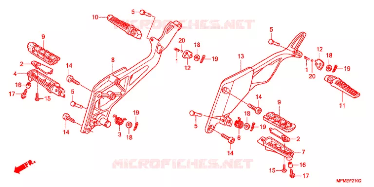REPOSE PIED Honda MOTO 400 CB 2011  CB400B