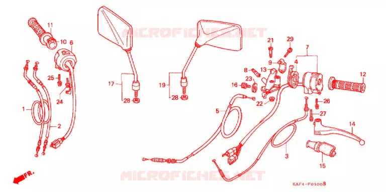 COMMODOS - POIGNEES Honda MOTO 400 CB 1989  CB400FK