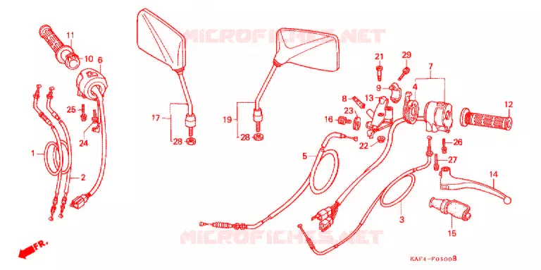 COMMODOS - POIGNEES Honda MOTO 400 CB 1990  CB400FL