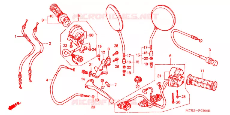 COMMODO - LEVIER - CABLE Honda MOTO 400 CB 2013  CB400L9