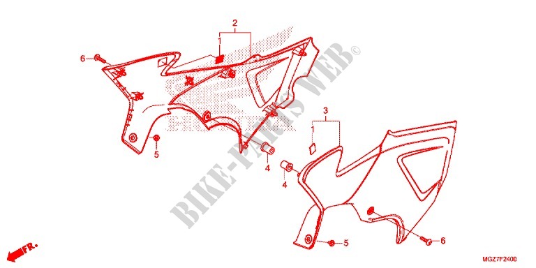 COUVERCLES LATERAUX pour Honda CB 400 X ABS 2014