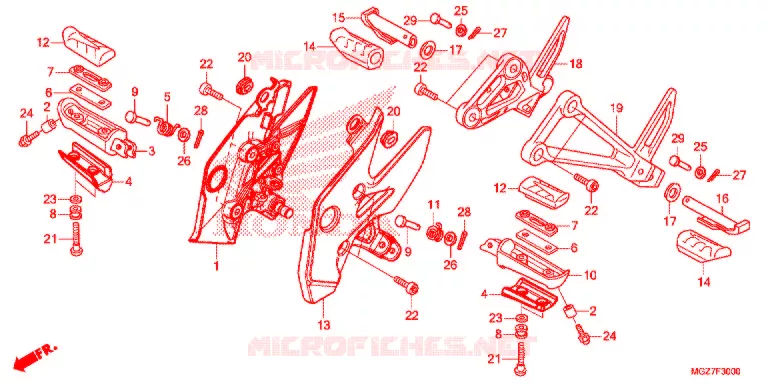 REPOSE PIED Honda MOTO 400 CB 2019  WH400A