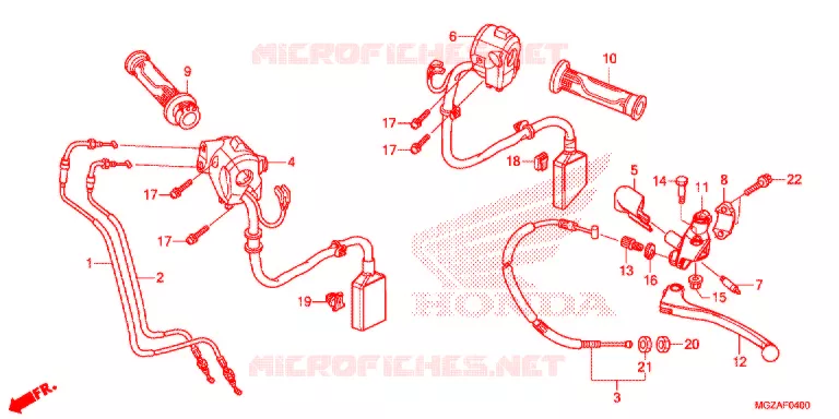 LEVIER DE GUIDON - CABLE - COMMODO Honda MOTO 500 CB 2014  CB500FE