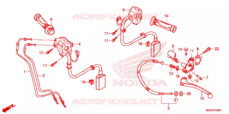 LEVIER DE GUIDON - CABLE - COMMODO Honda MOTO 500 CB 2015  CB500FF