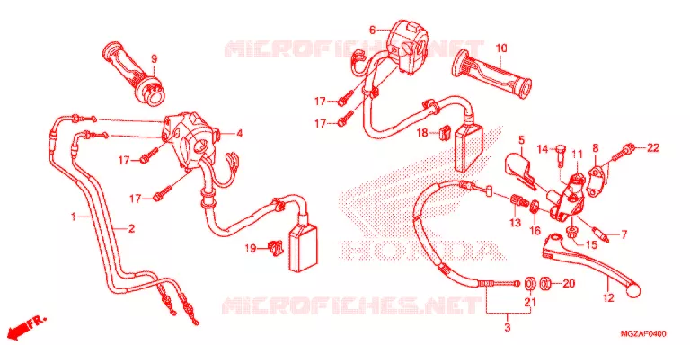 LEVIER DE GUIDON - CABLE - COMMODO Honda MOTO 500 CB 2015  CB500FF