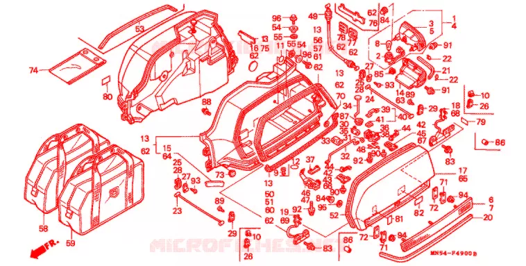 SACOCHE Honda MOTO 1500 GOLD-WING 1991  GL1500AM