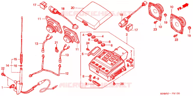 RADIO Honda MOTO 1500 GOLD-WING 2000  GL1500AY