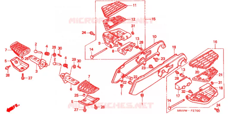 REPOSE PIED (GL1500A) Honda MOTO 1500 GOLD-WING 2000  GL1500AY