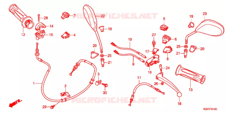 LEVIER DE GUIDON - CABLE - COMMODO Honda SCOOTER 125 SH 2015  ANC125E