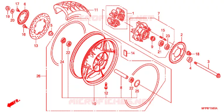 ROUE ARRIERE Honda MOTO 1300 CB 2016  CB1300AG