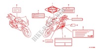 ETIQUETTE DE PRECAUTIONS pour Honda CBR 250 R ABS TRICOLORE 2011