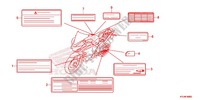 ETIQUETTE DE PRECAUTIONS pour Honda CBR 250 R ABS RED 2011