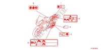 ETIQUETTE DE PRECAUTIONS (2) pour Honda CBR 250 R ABS REPSOL 2013