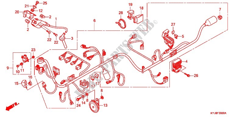 FAISCEAU DES FILS (CBR250R) pour Honda CBR 250 R REPSOL 2013